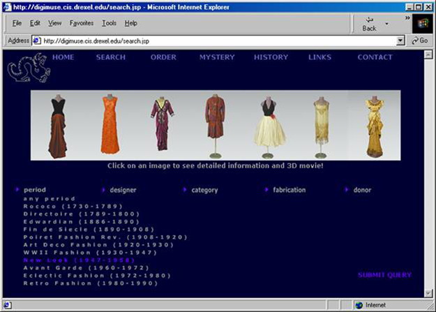 screenshot of the search screen