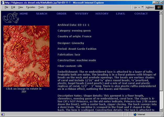 screenshot of detail of search results
