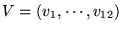 $V = (v_1, \cdots, v_{12})$