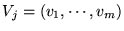 $V_j = (v_1, \cdots, v_m)$