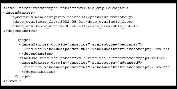 Figure 8.  Extract from an Adaptive Lesson Plan.