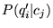 $ P(q_i' \vert c_j)$