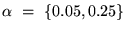 $ \alpha~=~\{0.05,0.25\}$