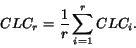 \begin{displaymath} CLC_r = \frac{1}{r} \sum_{i=1}^{r} CLC_i. \end{displaymath}