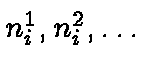 $n_i^1, n_i^2, \ldots$
