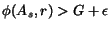 $ \phi(A_s, r) < G$