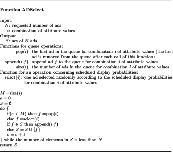\begin{picture}(0,0) \put(0,0){\line(1,0){345}} \end{picture}\ \ \ {\bf Func... ...$\ return $S$\ \begin{picture}(0,0) \put(0,0){\line(1,0){345}} \end{picture}