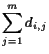 $\displaystyle \sum_{j=1}^m d_{i,j}$