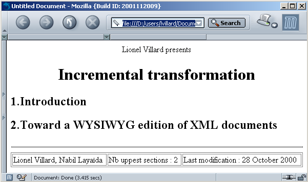 A presentation of a docbook document.