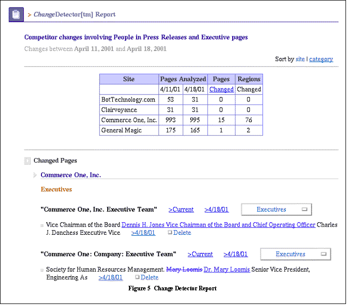 Text Box:  Figure 5  Change Detector Report