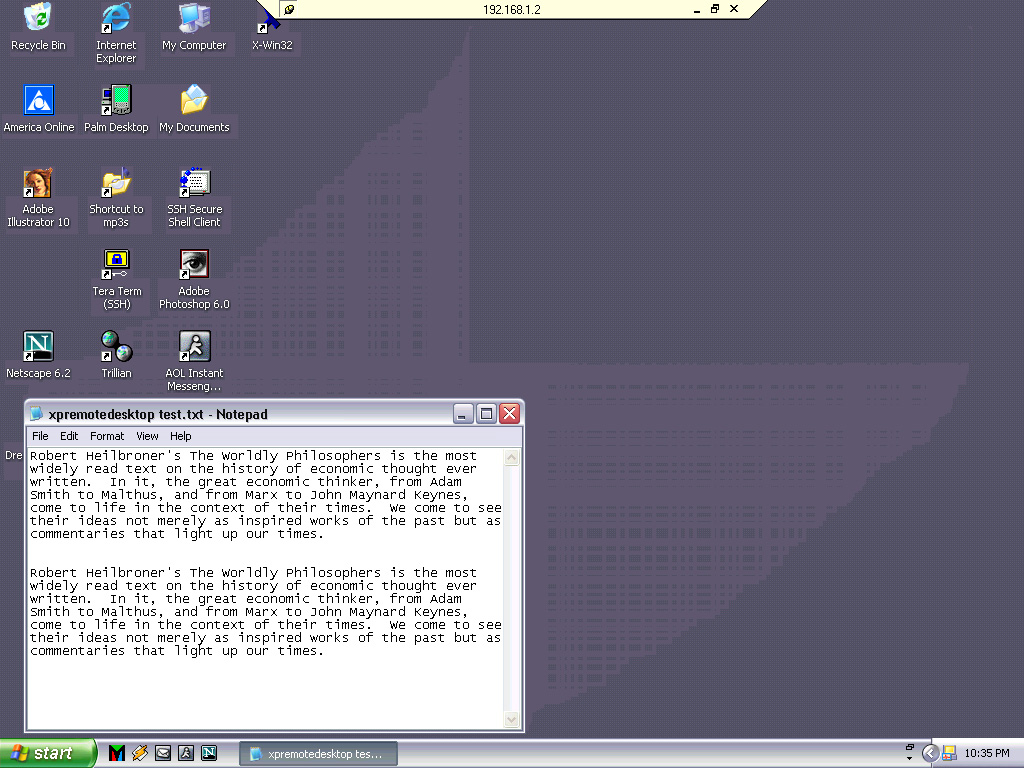Screenshot showing RDP refresh problems