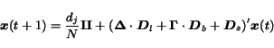 \begin{displaymath}
{\mbox{\boldmath$x$}(t+1)} = \frac{d_j}{N} \mbox{\boldmath$\...
...mbox{\boldmath$D$}_s\right)}^{\prime} {\mbox{\boldmath$x$}(t)}
\end{displaymath}