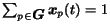 $\sum_{p\in\mbox{\boldmath$G$}}\mbox{\boldmath$x$}_p(t) = 1$