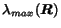 $\displaystyle \lambda_{max} (\mbox{\boldmath$R$})$