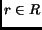 $r \in R$
