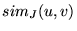 $sim_J(u,v)$
