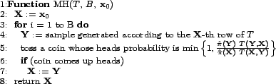 \begin{figure} \begin{center} \small \begin{tabular}{l} &nbsp;1:\textbf{Function... ... &nbsp;8:&nbsp;&nbsp;return $\mathbf{X}$ \ \end{tabular} \end{center} \end{figure}