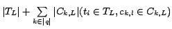 $\vert T_L\vert+\sum\limits_{k\in \vert q\vert}{\vert C_{k,L}\vert}(t_i\in{T_L}, c_{k,l}\in{C_{k,L}})$